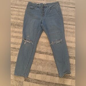 Universal Thread Blue Skinny Jeans with Distressed Details